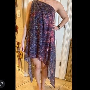 aidan by Aidan Mattox one shoulder dress sz 2
